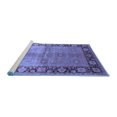 thumbnail image 2 of Ahgly Company Machine Washable Indoor Square Oriental Blue Industrial Area Rugs, 4' Square, 2 of 4