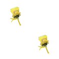 thumbnail image 3 of Destyer 1/2/3/5 Coffre-Fort et Réutilisable de Mariage Boutonnière - Apparence Réaliste Large Épingle d'Application Fixation Broches Tissu Fleurs Jaune 2PCS, 3 of 6