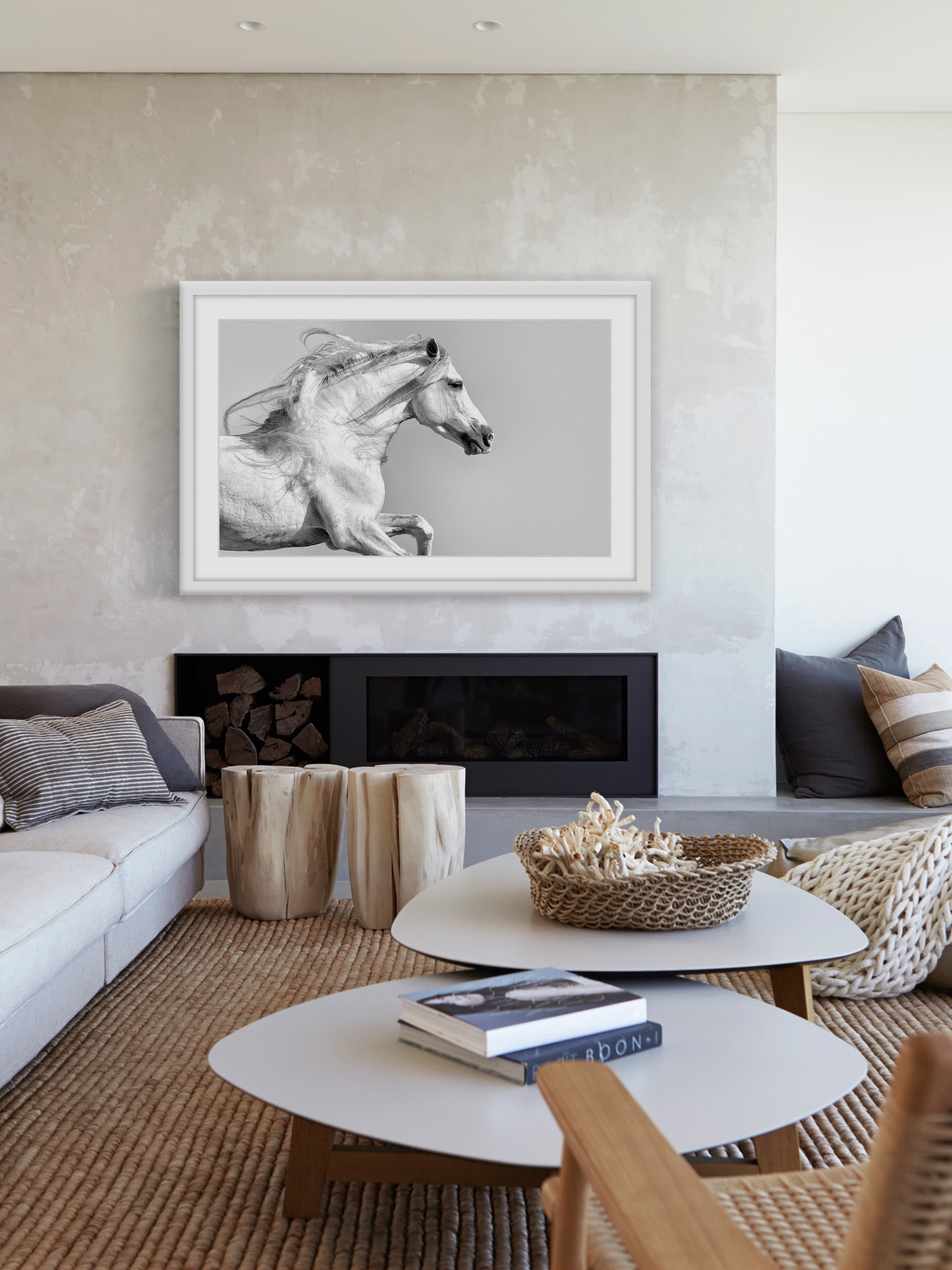 "White Mane" Framed Painting Print