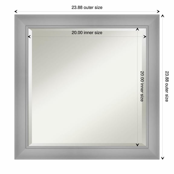 Amanti Art Flair Polished Nickel Framed Wall Mirror - 19.88 x 23.88 in