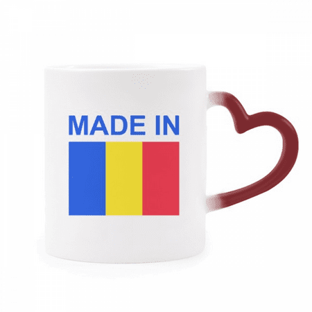 

Romania Country Love Heat Sensitive Mug Red Color Changing Stoneware Cup