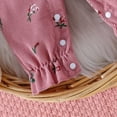 thumbnail image 6 of 3-6 Months 3 Pcs Baby Girl Clothes Long Sleeve Fall Winter Newborn Baby Girl Clothes Infant Outfits Ruffle Sleeve Romper Bodysuit Floral Pants Girl Winter Outfits,Pink, 6 of 6
