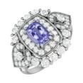 thumbnail image 2 of 6X4mm Cushion Shape Natural Tanzanite 925 Sterling Silver Cocktail Valentines Day Gifts Ring, 2 of 4