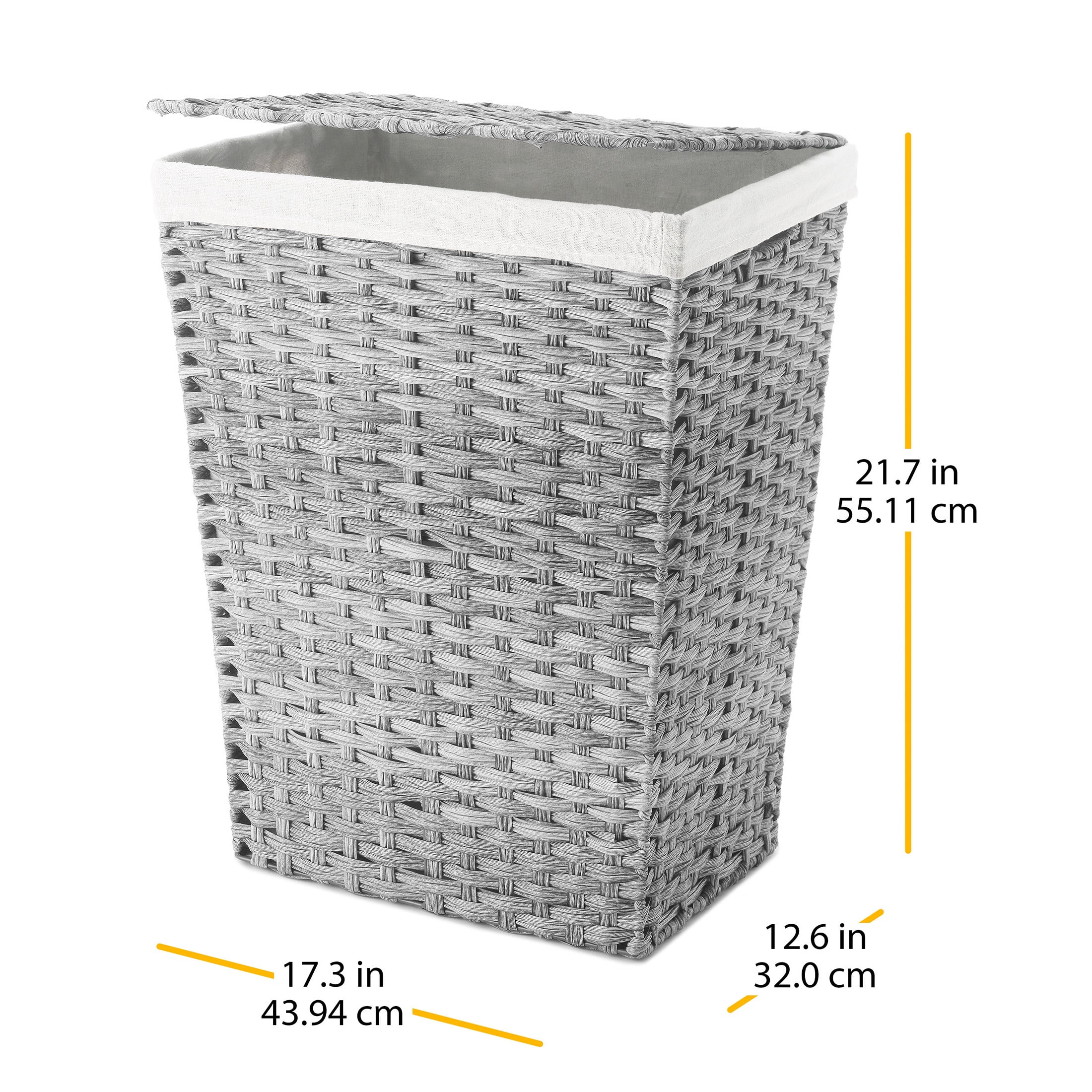 Whitmor Rattique® Laundry Hamper with Lid and Removable Liner - Grey