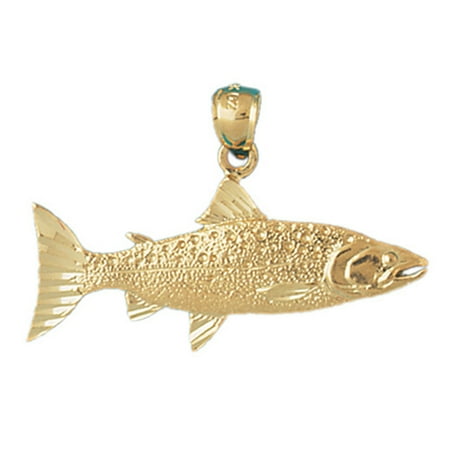 14K Yellow Gold Salmon Pendant - 26 mm