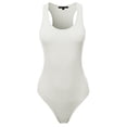 thumbnail image 2 of A2Y Women's Fashion Basic Premium Cotton Racerback Tank Body Suit Bone L, 2 of 5