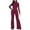 Wine, variant on Womens Jumpsuits Dressy Women's Trendy Wide Leg Pants Solid Long Sleeve Jumpsuit Long Pants Ankle Pants for Women S-10 Yellow XL