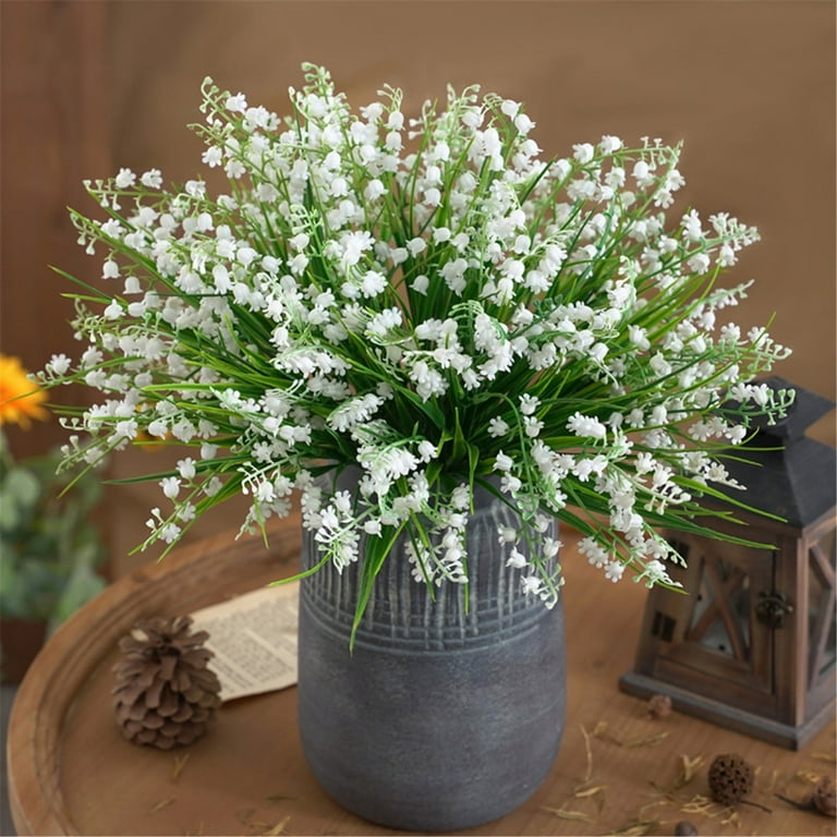 Artificial Lily of The Valley White Bell Flowers Orchid Artificial Flowers Dry Foam for Artificial Flowers Wedding Garlands Baby's Breath Artificial