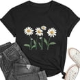 thumbnail image 5 of Busydd T Shirts for Women Trendy Crew Neck Print Graphic Tees Casual Summer Short Sleeve Going Out Tops M, 5 of 5