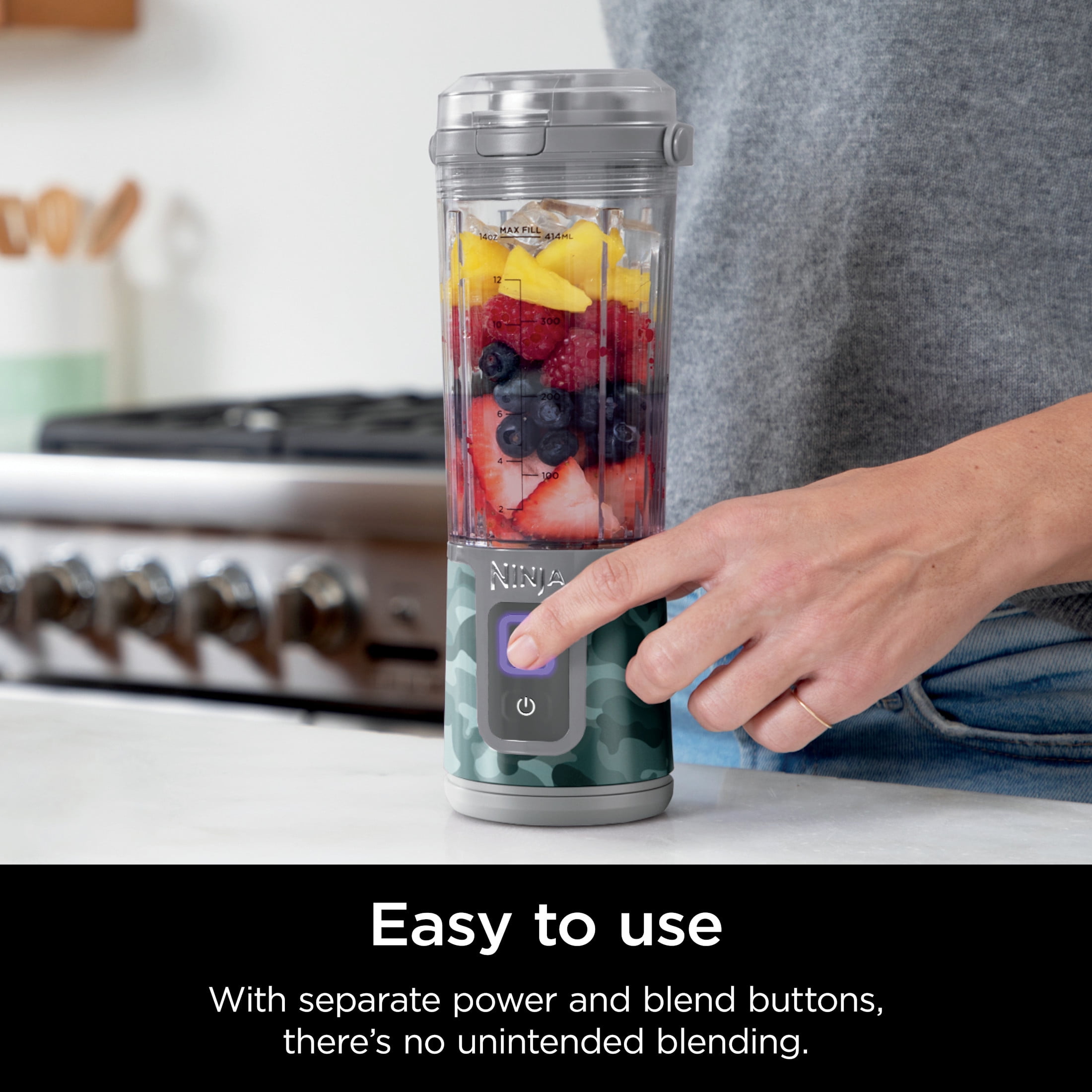 Ninja Blast Personal Portable Blender 18 oz. with Leak Proof Lid & Easy Sip Spout, Perfect for Smoothies, Camo