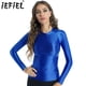 thumbnail image 2 of Camiseta de malla metálica brillante para mujer, camisetas de manga larga para fitness, camisetas ajustadas de color sólido para mujer, ropa deportiva para gimnasio y yoga, 2 of 5