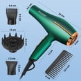thumbnail image 4 of Secador de pelo iónico profesional Xpoliman de 2000 vatios con motor de CA, difusor de secado rápido, ligero y suave al tacto, color verde y dorado., 4 of 5