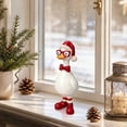 thumbnail image 3 of Christmas Resin Duck Statue With Santa Hat And Snowflake Glasses, Desktop Holiday Decoration For Shelf Display, 3 of 6