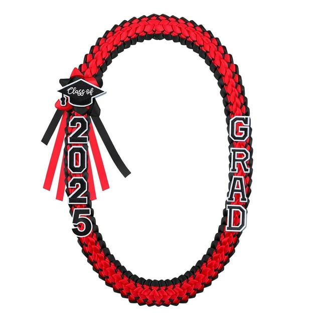 Hearth & Gear Graduation Wreath 2025 Graduates Handmade Ribbon Wreath Double Braided Ribbon Necklace With Graduation Letter