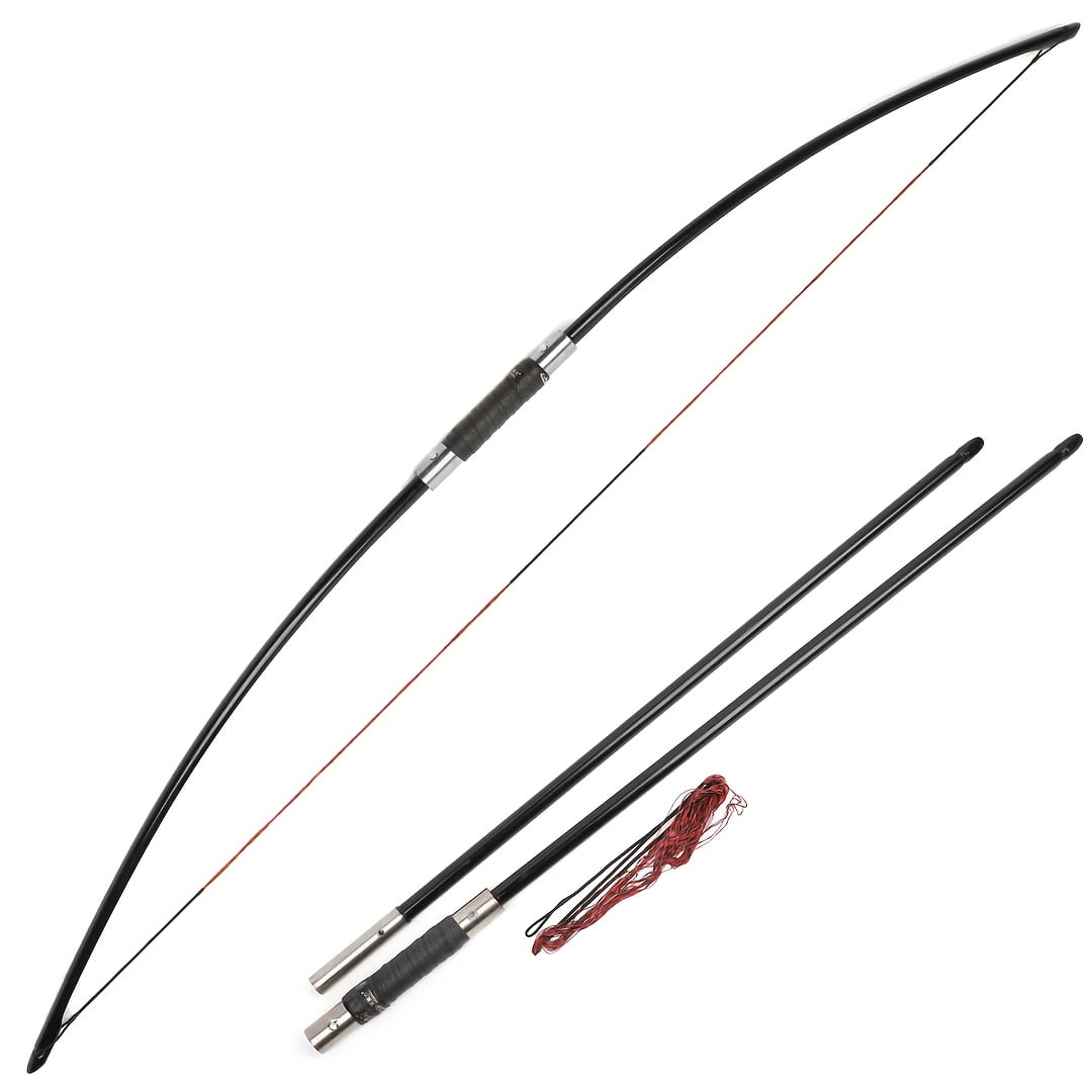 A Forked Longbow Set 50/60 lbs Forked Longbow Kit Outdoor Hunting Archery Bow Accessories Set Stainless Steel Grip Longbow Forked Longbow
