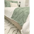 thumbnail image 3 of Bed Runner Set 100% Cotton 800 TC 3 Piece Pinch Pleated Bed Runner Set, Decorative Bed Scarf, 3 Pinch Pleated Bed Runner Set and 2 Pillow Shams (King Size, Moss), 3 of 4