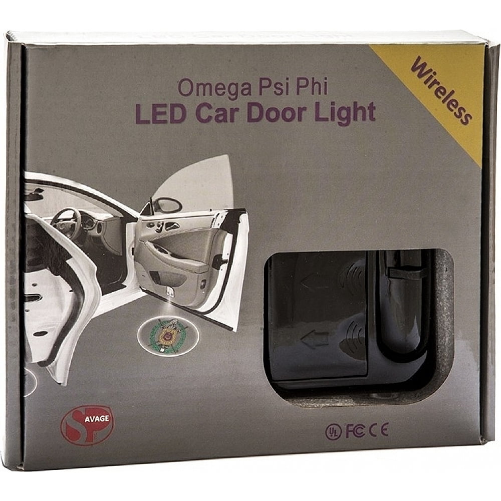 Omega Psi Phi LED Car Door Light Set [2 Per Pack Black]