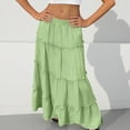 thumbnail image 4 of yillto Summer Skirts for Girls Tiered Ruffle Flowy Pleated A Line Long Skirt Boho Beach Skirts 4-15 Years, 4 of 7