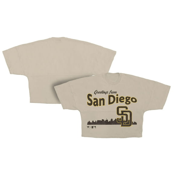 Women's Fanatics Cream San Diego Padres Skyline Crop T-Shirt