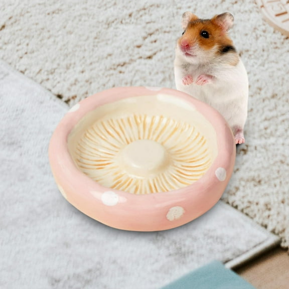 Vaveren Hamster Ceramic Bowl Cute Small Animal Feeding Dish for Small Animals Ferret head