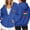 Blue, variant on Hatchima Sweatshirt for Women,Women's Solid Raglan Sweater,Zipper Hooded Cardigan Sweater,Long Sleeve Top Sweatshirt