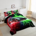thumbnail image 3 of Castle Fairy Racing Car Queen Comforter Set,Red Green Lightning Bedding Comforter Set, 3 of 8