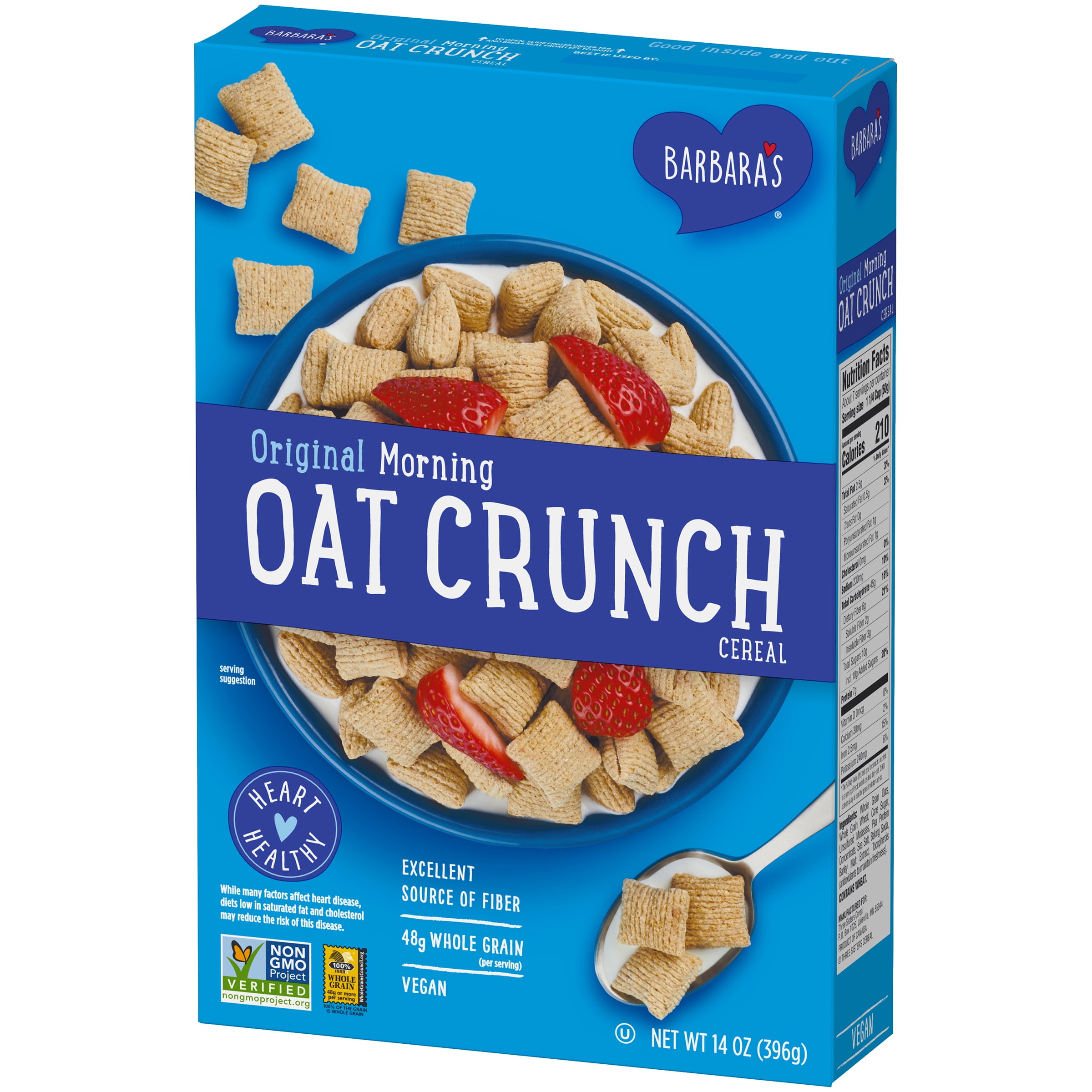 (3 pack) Barbara's Original Morning Oat Crunch Cereal, 14 oz Box