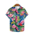 thumbnail image 1 of Sentmoon T-Shirts for Man Plus Size Loose Turndown Collar Short Sleeve Mens Shirts Button up Palm Tree Print Vacation Outfits for Mens Soft and Comfortable for Beach Multicolor L, 1 of 5