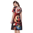 thumbnail image 7 of Lsque Mario Print Women's Casual Dress T-Shirt Summer Short Sleeve Scoop Neck Swing Dresses, 7 of 7