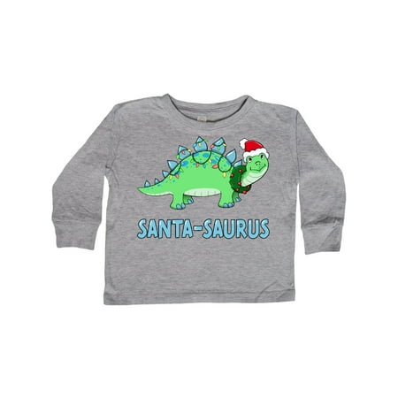 

Inktastic Santa-saurus Christmas Dinosaur with Hat Lights and Wreath Gift Toddler Boy or Toddler Girl Long Sleeve T-Shirt