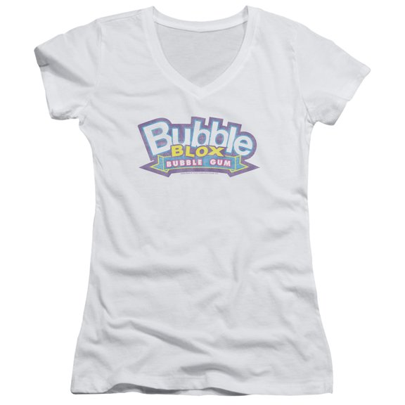 Dubble Bubble Bubble Blox Junior Women's T-Shirt V-Neck White
