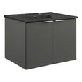thumbnail image 2 of Modway Maybelle 24 Meuble-Lavabo de Salle de Bain Mural Gris Noir, 2 of 10