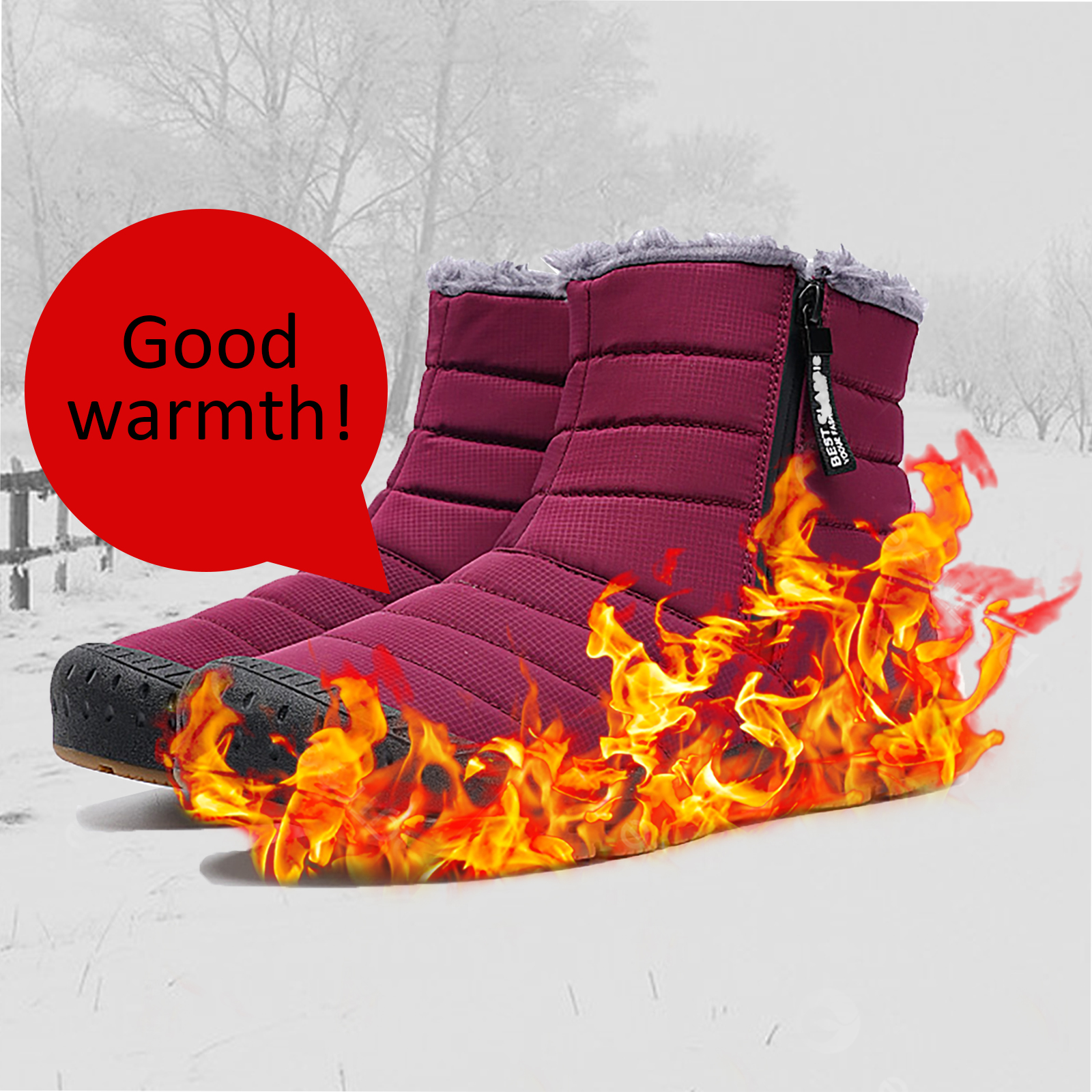 Cyiecw Snow Boots for Men Women Waterproof Lightweight Trekking Boots Anti-slip Winter Boot Outdoor Comfortable Warm Fur Lined Hiking Shoes