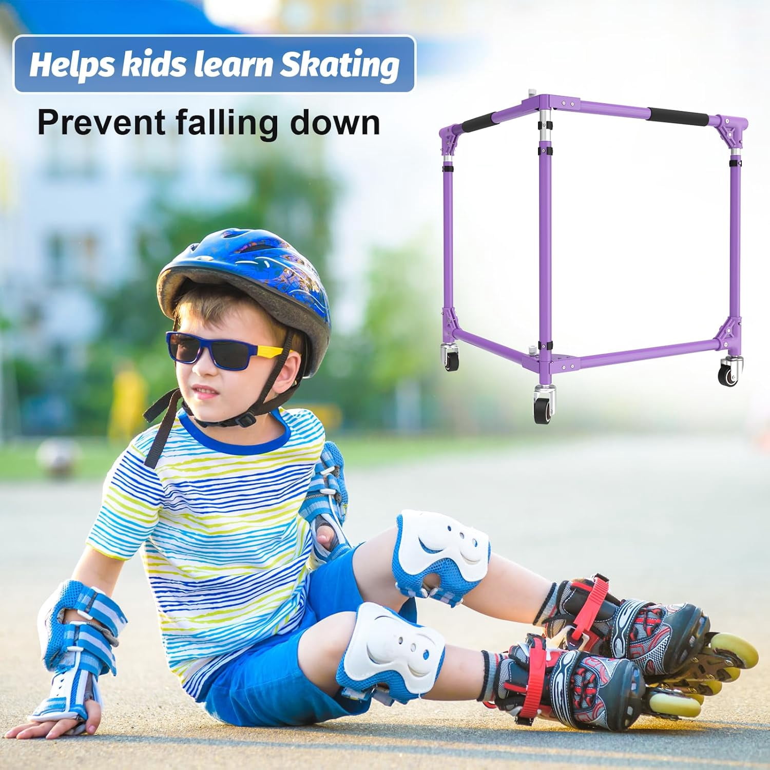 GanFindX Folding Skater Aid Roller Skate Trainer for Kids Toddler Adjustable Height