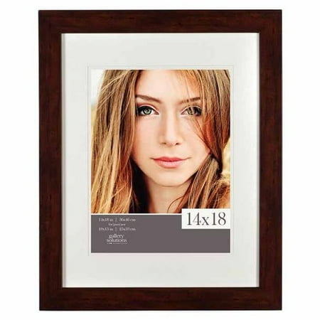 Gallery Solutions 14x18 Walnut Wall Frame With Double Mat For