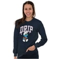 thumbnail image 4 of Business Smurf Cartoon Cool Boss Drip Long Sleeve TShirt Men Women Brisco Brands X, 4 of 6