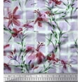 thumbnail image 1 of Soimoi Modal Satin Fabric Check & Lily Flower Fabric Prints by Yard 42 Inch Wide, 1 of 1