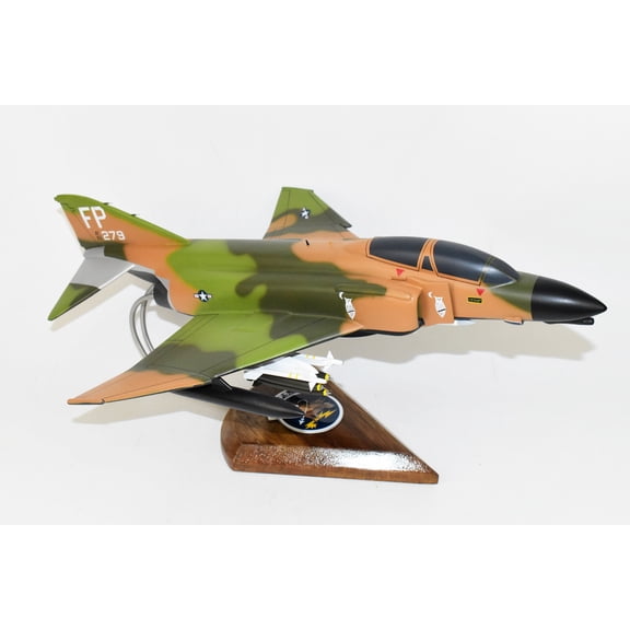 497th TFS Night Owls F-4d Model, 1/42 (18") Scale, Mahogany