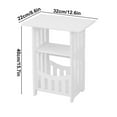 thumbnail image 5 of UAEBM 3-Tier End Table Nightstand White, Narrow Side Table with Storage Shelf, Small Bookshelf Bedside Table for Bedroom, Living Room, Office, Bathroom White, 5 of 6