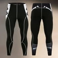 thumbnail image 2 of Bibifish Mens Athletic Pants High Waist Compression Fabric 4-Way Stretch leggings Quick Dry high- elastic Yoga Cycling Gym sports Athletic leggings, 2 of 3