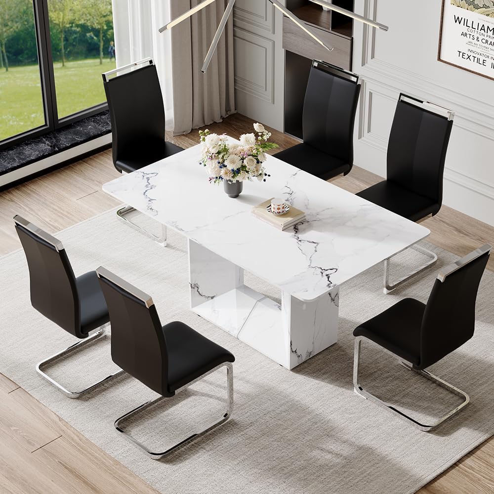 Table+6 Black Chairs(Upgraded Version)