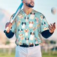 thumbnail image 6 of Daiia Colorful Dog Mens Baseball Jersey Button Down Shirts Short Sleeve Sports Uniforms-Large, 6 of 9