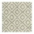 thumbnail image 3 of Unique Loom Trellis Shag Collection Area Rug - Ruth (3' 3" Square Ivory/Gray), 3 of 11