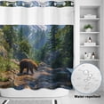 thumbnail image 2 of No Hook Shower Curtain, Forests Bears Shower Curtains for Bathroom with See Through Top Window, Modern Art Mountain Animals Watercolor Waterproof & Washable Bath Curtain Long 72"x78", 2 of 9