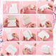 thumbnail image 3 of Kit de 16 cajas blancas para recuerdos de boda, para armar uno mismo. Incluye caja de papel kraft con asa de perla, cintas, pegatinas y cajas de regalo., 3 of 6