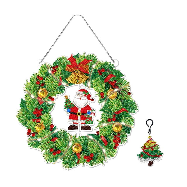 Wosthever Añadir alegría a la decoración navideña DIY pintura de diamante de Navidad 5D pintura de diamante DIY Kits de decoración para fiestas YH02