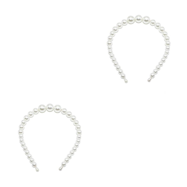 Diadema Minnieouse blanca resistente al desgaste estilo Simple elegante con 4 perlas grandes