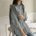 thumbnail image 4 of Baberdicy Womens Shirts Top Women's Long Casual Sleeve Striped Printed Slit Shirt Button Women Shirts Blouses for Women Black, 4 of 8