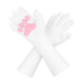 thumbnail image 1 of Guantes de peluche con forma de garra de gato, ideales para Halloween, cosplay, para hombres, mujeres, carnaval, adultos y adolescentes. Blanco, 1 of 9