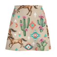 thumbnail image 6 of Southwest Horses Cacti Geometric Pattern Women's High Waist Skirt Stretchy Casual Mini Skirt, 6 of 8
